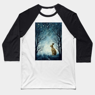 Hare, Pagan Hare, Pagan Art, Moon, Animal, Baseball T-Shirt